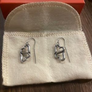 James Avery retired heart to heart earrings sterling silver